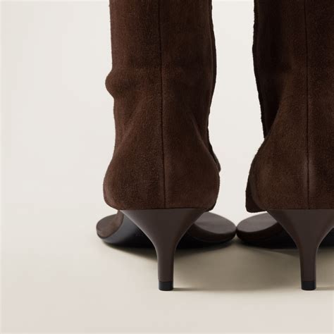 Cocoa Brown Suede Thong Boots 